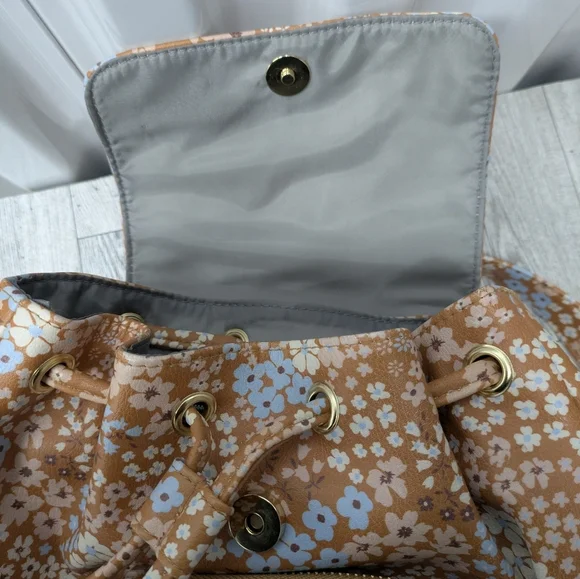 Wild Fable Floral Backpack in Brown and Blue - Picture 4 of 8